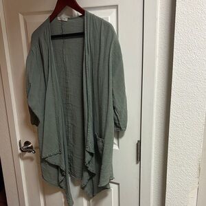 Women's Green Drape Cardigan